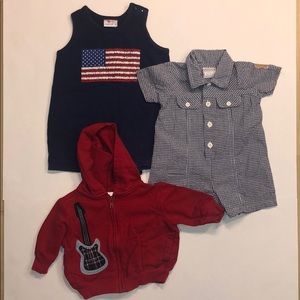 July 4th 🇺🇸 bundle 3-6 months, 2 rompers &jacket